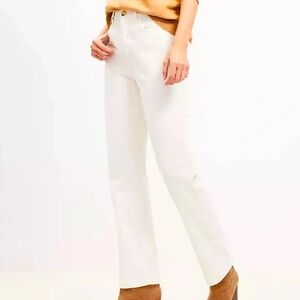 LOFT Cream Ankle Cropped Pants